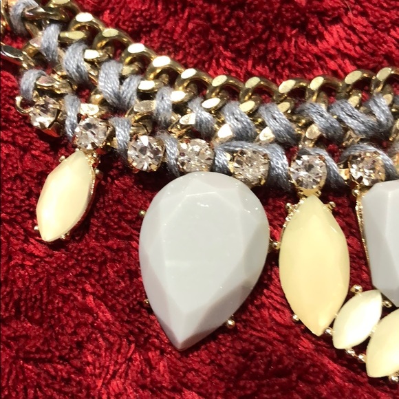 NECKLACE VINTAGE LIKE IN GREY AND STONE - Picture 4 of 6